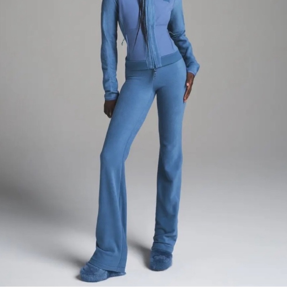 Skims High Waisted Fleece Lounge Pant Azure Blue Women’s Size XS